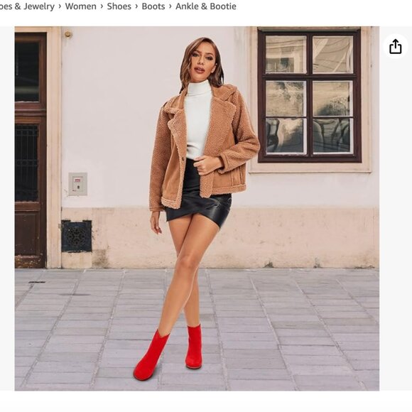 YSOHPM Women's GO GO Boots Suede Low Heel Ankle Booties Chunky Block Heel Boots - Picture 8 of 8